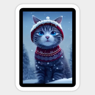 Cute Christmas Cat Sticker